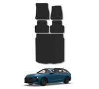 Audi A5 Avant (2025+) Heavy Duty Thick Rubber Car Mats Accessories Tailored Fit Front Rear Set Compatible Accessory Waterproof Durable Non-Slip 5mm Full Coverage Protection with Clips