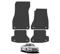 Audi A5 Cabriolet (2016+) Heavy Duty Thick Rubber Car Mats Accessories Tailored Fit Front Rear Set Compatible Accessory Waterproof Durable Non-Slip 5mm Full Coverage Protection with Clips