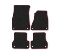 Audi A7 (2010-2018) Car Mats Accessories Tailored Fit Carpet Floor Mats non Slip Red Trim Full Coverage Compatible Accessory Front Rear Set Anti Slip Granulated Backing Hand-Finished