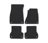 Audi A7 (2010-2018) Rubber Car Mats Accessories Tailored Fit Compatible Accessory Waterproof Protection Non-Slip Floor Mats Full Coverage Durable Front Rear Set Coverage with Clips