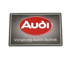 Audi A8-8982 Metal Sign with Audi Oval Logo 3D Embossing Sheet Steel Projection by Technik
