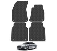 AUDI A8 LWB (2010-2018) Heavy Duty Thick Rubber Car Mats Accessories Tailored Fit Front Rear Set Compatible Accessory Waterproof Durable Non-Slip 5mm Full Coverage Protection with Clips