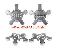 Audi Alloy Wheel Centre Caps × 4 | Grey / Black | 135mm | 4F0601165N