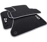 Audi Car 8R1061270MNO Premium Textile Floor Mats Front/Rear Black/Silver Grey Set of 4