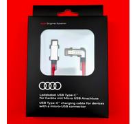 Audi Charging Cable USB-C To Micro-USB Red 60cm 8S0051435J A3 A4 A5 A6