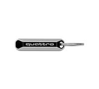 Audi Collection Audi 3182100500 Quattro Logo Keyring, Black/Silver, 62 x 14.5 x 8 mm, black, 62 x 14,5 x 8 mm, Keyring
