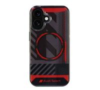 Audi IML Sport Hardcase with MagSafe for iPhone 16 6.1" Black/Red - AUS-IMLMIP16-RSQ/D2-BK