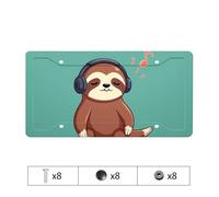 Audi License Plate Frame Chill Sloth Grooving To Beats License Plate Bmw License Plate Frames License Plate Frames Blac