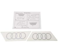 Audi Original Q2 Emblem Stickers - Rings - Adhesive for Column - C-Blade Colour: foil silver