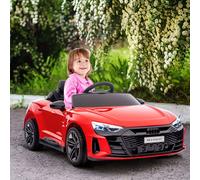 HOMCOM Audi Rs E-tron Gt Licensed 12V Kids Electric Car With Remote Horn Music, Red, Red