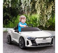 HOMCOM Audi RS e-tron GT Licensed Electric Cars for Kids Electric Ride-ons 12V Battery Powered Toy w/Remote Control Music, for 3-5 years, White