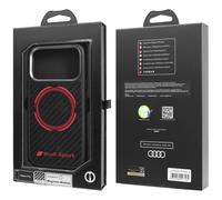 Audi RSQ Carbon Fiber Sports Red Circle Hardcase for iPhone 17 Pro Black/Red