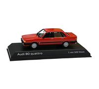 Audi Saloon 80 Quattro Car Miniature Model, Red, Maßstab 1:43