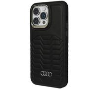 Audi Synthetic Leather Hard Case with MagSafe for iPhone 15 Pro Max 6.7" Black - AU-TPUPCMIP15PM-GT/D3-BK