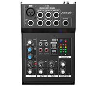 Audibax 502 5 Channel Mixer 2 Band EQ & Balance DJ Table Compact & Robust Optimal Operation 1 Microphone Input Phantom Power