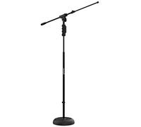 Audibax Microphone Stand - Floor Giraffe - Round Base - Height Adjustable - Easy Block - Black Metal