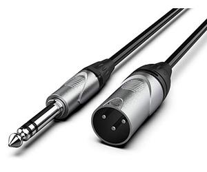 Audibax Pro XLR Male to Balanced Jack Cable 1.5 Metres, for Microphone, Black