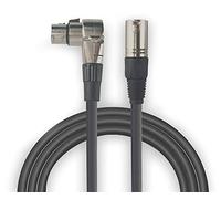 Audibax Silver Cable XLR Male - XLR Female Elbow 50 cm Black