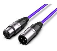 Audibax Silver XLR Male to XLR Female Cable - Length 10 Metres - High Signal Transmission OFC Connectors - PVC Coated - Maximum Insulation - Diameter 6 mm - Purple