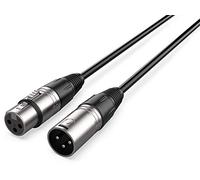 Audibax Silver XLR Male to XLR Female Cable - Length 30 Metres - High Signal Transmission OFC Connectors - PVC Coated - Maximum Insulation - Diameter 6 mm - Black