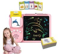 Audible Flash Cards - 2-in-1 Speech Flash Cards, Educational Audible Flashs Card, Interactive Words Reading Machine With Drawing Tablet | Educational Card Learning Toy For Early Development