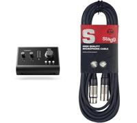 Audient Audio Interface iD14 MKII, 2 Class-A Microphone Preamps, Black & Stagg SMC6 6 metre standard microphone cable