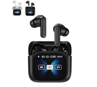 Audífonos Ne20 Earbuds, Ne20 Translation Earbuds, Ne20 Bluetooth 5.4 Earphones LED Display, Real-Time Translation Languages, Wireless Over The Ear LED Touchscreen (Black)
