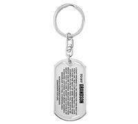 Audinpu To My Grandson,Remember Whose Grandson You Are,Personalized Keychain, From Grandma Grandpa Inspirational Keyring for Grandson (Silver)