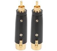 Audio Adapter 2Pcs Zinc Alloy Male to Female Connector Black - Durable Gold - Plated Contacts, Easy Audio Cable Conversion for Microphone and Mixer Use