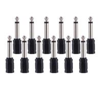 Audio Adapter Connector 6.35mm Alloy and Material 12pcs Mono Plug to 3.5mm Mono Jack Adapts 6.35mm Male to 3.5mm Female, for Electric Piano and Audio Devices