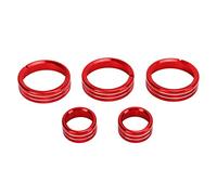 Audio Air Conditioning Button Cover,KIMISS Air Conditioner Audio Switch Knob Ring Cover for Mazda MX-5 2009-2015 Lightweight Interior Covers Trim (Red)