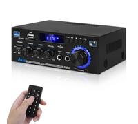 Audio Amplifier Receivers AK45 Bluetooth 5.0 HiFi Stereo 2.0 Channel | Mini Power Amplifier RMS 40W x 2 Max 400W Home Theater Audio Components Speakers Amp wiim amp ultra W/MIC,USB, RCA,FM Radio