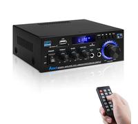 Audio Amplifier Receivers-AK45 Bluetooth 5.0 HiFi Stereo Mini Power Amplifier RMS 40W x 2 Max. 400W 2.0 Channel Home Theater Audio Components Speakers Amp W/MIC,USB, RCA,FM Radio