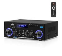 Audio Amplifier Receivers AK50 800W 2 Channel HiFi Amplifier LCD Display | Bluetooth Amplifier 5.0, USB/SD/AUX/FM Mini Power Theater Audio Components Speakers Amp wiim amp ultra
