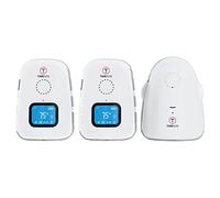 Audio Baby Monitor TimeFlys Twin Crown,Temperature Monitoring,Vibration,Lullabies,Rechargeable Battery,Talk Back Intercom,USB Connection,Zero Emission at Night Mode,Long Range up to 1000 ft