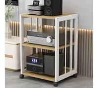 Audio Bianco3Tier Adjustable Corner AV Stand for DVD Player & AmplifierModern Media Storage Unit for Home Theater & Multimedia Accessories