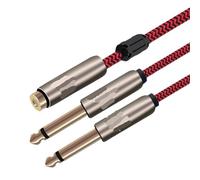 Audio Cable Mini Jack Female 3.5mm to Dual 6.35mm Male for Speaker Audio Lead Power Amplifier Mixing Console Cable 0.75m 1m(Straight,12m)