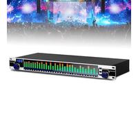 Audio Digital EQ Equalizer,31-Band Stereo Graphic, LED Spectrum Display, 10 Preset Effects, Automatic Noise Reduction, DSP Processing Chip, For Recording Studio
