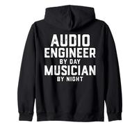 Audio Engineer By Day Musician By Night Music Production Zip Hoodie