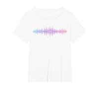 Audio Engineer Waveform Sound Wave Music T-Shirt T-Shirt, Women's Plus, White, 5X