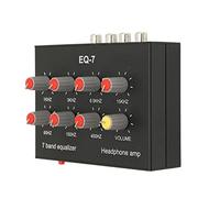 Audio Equalizer, 7 Band Sound Equalizer RCa Output Input 12dB High Bass Adjustment Dual Channel Digital Equalizer 3.5mm Input