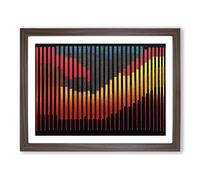 Audio Equalizer Abstract Art Vol.2 Framed Print | A3 Walnut Framed Wall Art | Ready to Hang | Abstract Fantasy Picture | Living Room Bedroom Lounge Office