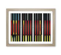Audio Equalizer Abstract Art Vol.3 H1022 Framed Print for Living Room Bedroom Home Office Décor, Wall Art Picture Ready to Hang, Oak A2 Frame (64 x 46 cm)