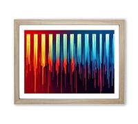 Audio Equalizer Abstract Art Vol.5 H1022 Framed Print for Living Room Bedroom Home Office Décor, Wall Art Picture Ready to Hang, Oak A2 Frame (64 x 46 cm)