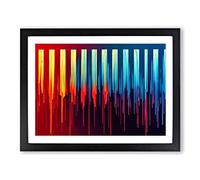 Audio Equalizer Abstract Art Vol.5 H1022 Framed Print for Living Room Bedroom Home Office Décor, Wall Art Picture Ready to Hang, Black A2 Frame (64 x 46 cm)