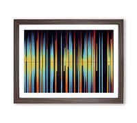 Audio Equalizer Abstract Art Vol.6 Framed Print | A2 Walnut Framed Wall Art | Ready to Hang | Abstract Fantasy Picture | Living Room Bedroom Lounge Office