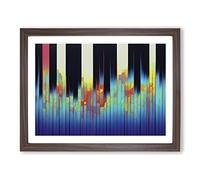 Audio Equalizer Abstract Framed Print | A2 Walnut Framed Wall Art | Ready to Hang | Abstract Fantasy Picture | Living Room Bedroom Lounge Office