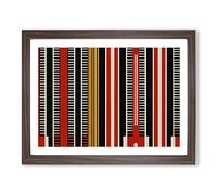 Audio Equalizer Art Deco Vol.2 Abstract H1022 Framed Print for Living Room Bedroom Home Office Décor, Wall Art Picture Ready to Hang, Walnut A2 Frame (64 x 46 cm)