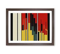 Audio Equalizer Art Deco Vol.3 Abstract H1022 Framed Print for Living Room Bedroom Home Office Décor, Wall Art Picture Ready to Hang, Walnut A4 Frame (34 x 25 cm)