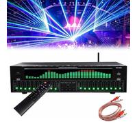Audio Equalizer Graphic Equalizer Hi-Fi with 12 Rhythm Patterns & Double 10-Segment Tuning for Professional Audio Recording